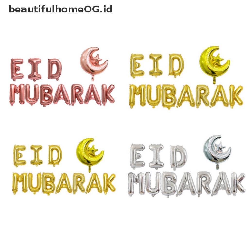 // Beautifulhomeog.id// Eid Mubarak Banner Balon Ramadhan Karim Islamic Muslim Party Decor Hiasan Ramadhan Rumah Islam Hadiah Idul Adha Eid Mubarak **