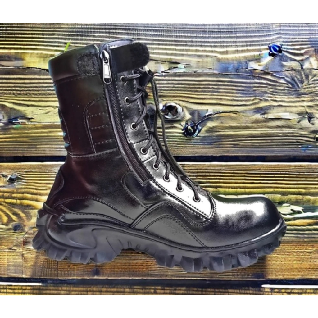 SEPATU PDL SAFETY BOOT TNI POLRI SATPAM BANSER 10inc MURAH KARET MENTAH ORI