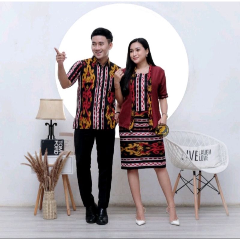 Setelan Batik Saroja Maron