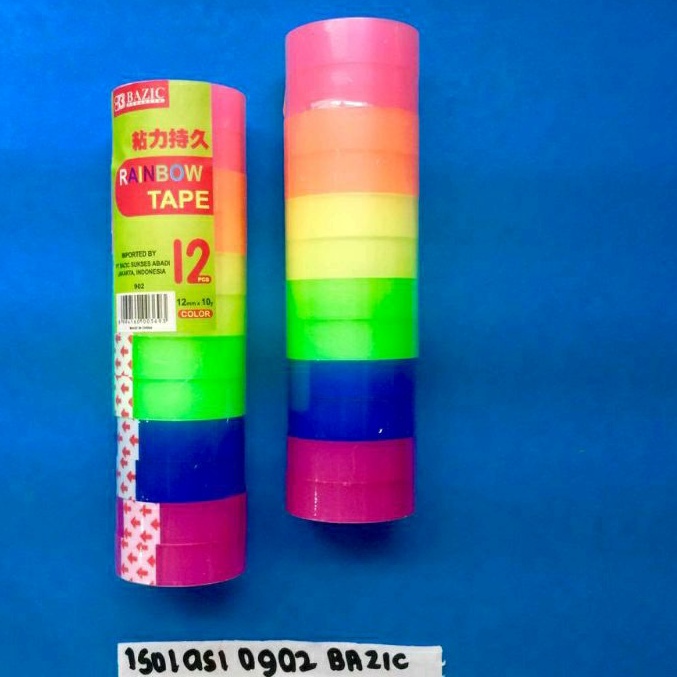 

(12PC) ISOLASI BAZIC 0902 POLOS WARNA NEON