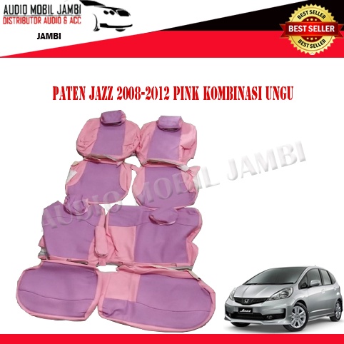 JOK PATEN BAHAN  MBTECH ORIGINAL MOBIL JAZZ 2008-2013 KOMBINASI UNGU DAN PINK - JOK PATEN MOBIL MBTE