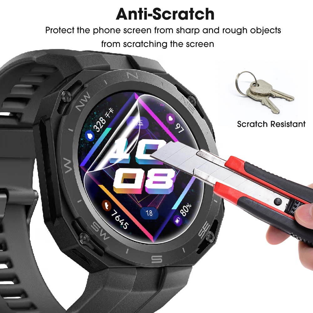 [Harga Grosir] Film Layar Smartwatch Anti Ledak HD Film Jernih Anti Gores Smart Watch Film Pelindung Layar Film Hydrogel Lembut Untuk Huawei Watch GT CYBER