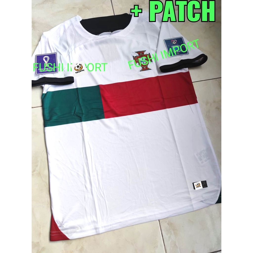 Jersey Baju Bola Portugal Away Full Patch EURO 2022 2024 Grade Ori