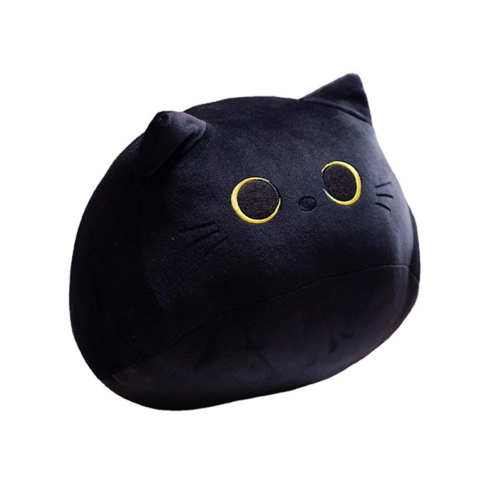 Timekey8 /30/40cm Kawaii Black Cat Plush Toys Boneka Kartun Hewan Lucu Bantal Dekorasi Rumah Cuddly Plushie Untuk Anak Laki-Laki Perempuan Anak Kids S7V3