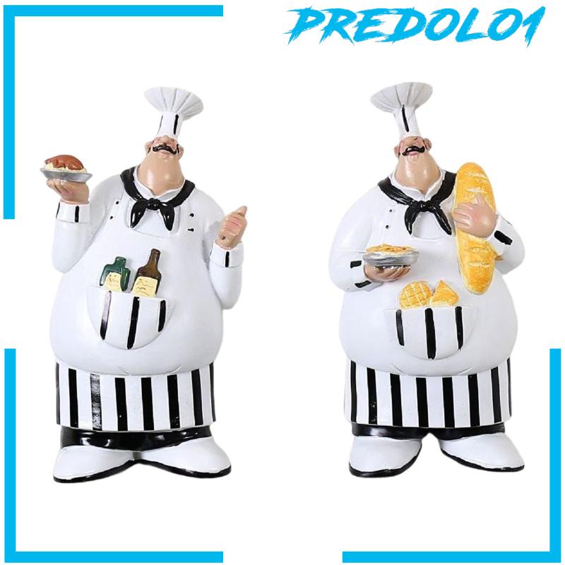 [Predolo1] 2pcs Patung Koki Italia Yang Dipasang Di Dinding Patung Plakat Rustic Untuk Dekorasi