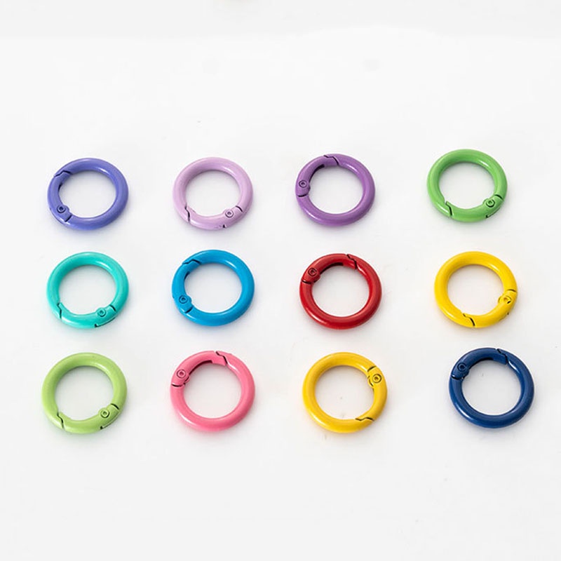 1pcs Color Baking Paint Candy Color Open Ring Lobster Ring Gantungan Kunci DIY Discovery Making Key Chain