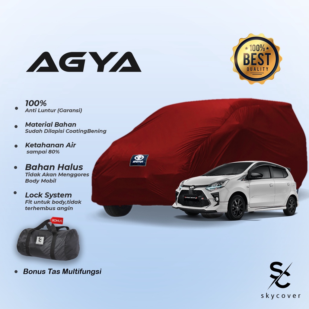 Body Cover Mobil Toyota Agya / Sarung / Selimut Mobil Agya 2022 2023 Penutup Outdoor Waterproof