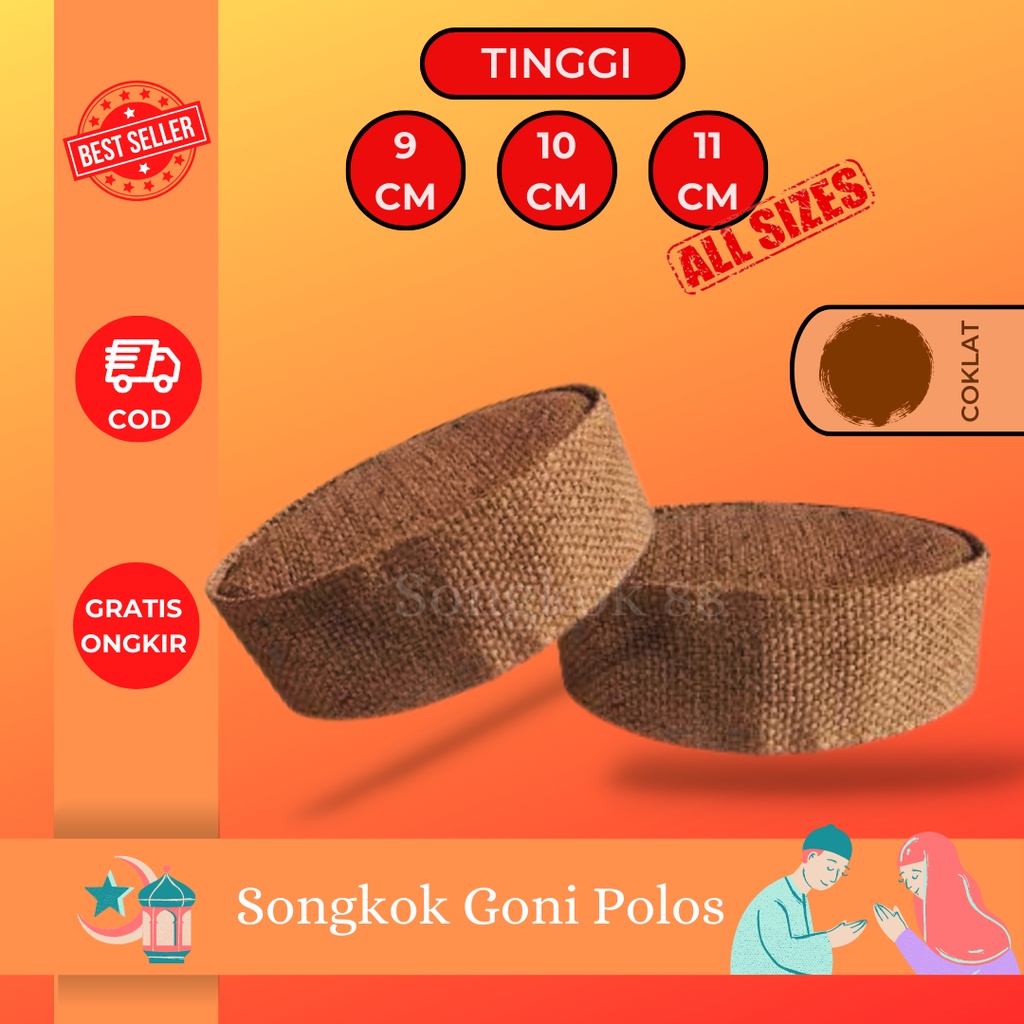 Peci songkok goni premium rajut kain goni polos songkok nasional pria anak dewasa murah