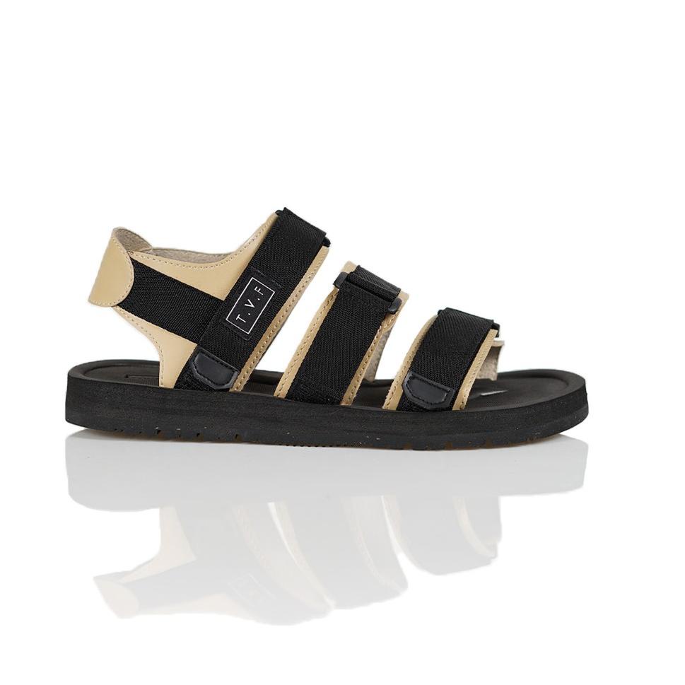 Terpercaya TVF Footwear - Sandals - Reiwal (Black Cream)