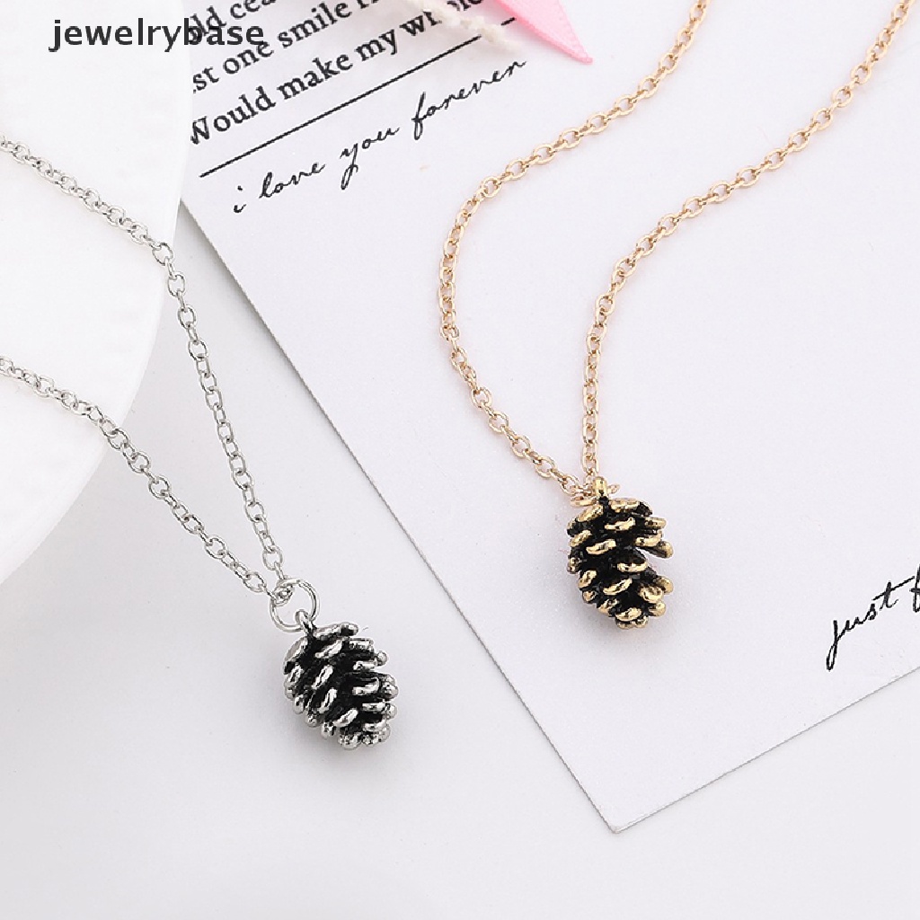 [jewelrybase] Spesimen Tanaman Kacang Pinus Sederhana Baru Liontin Kalung Pine Cone Acorn Pendant Butik