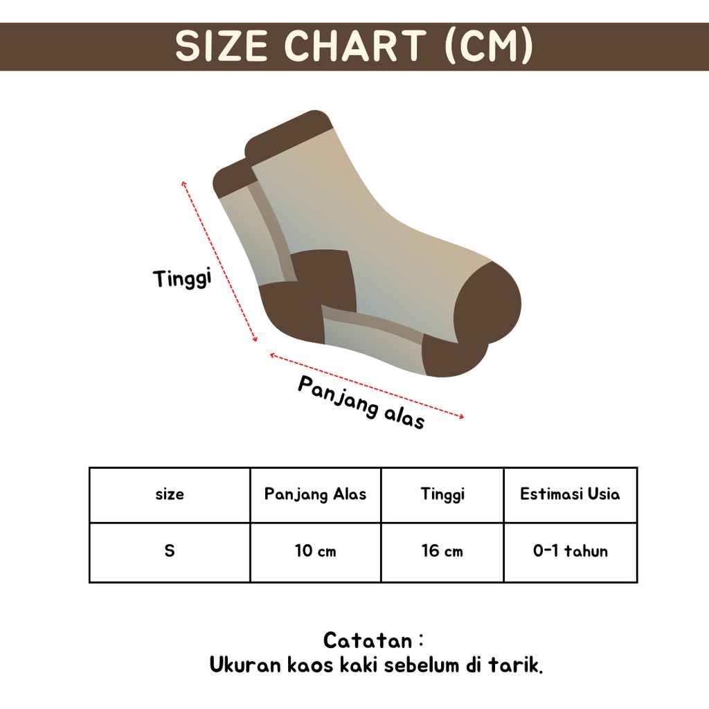 Kaos kaki anak  strip polos ala korea import usia 0-1 tahun