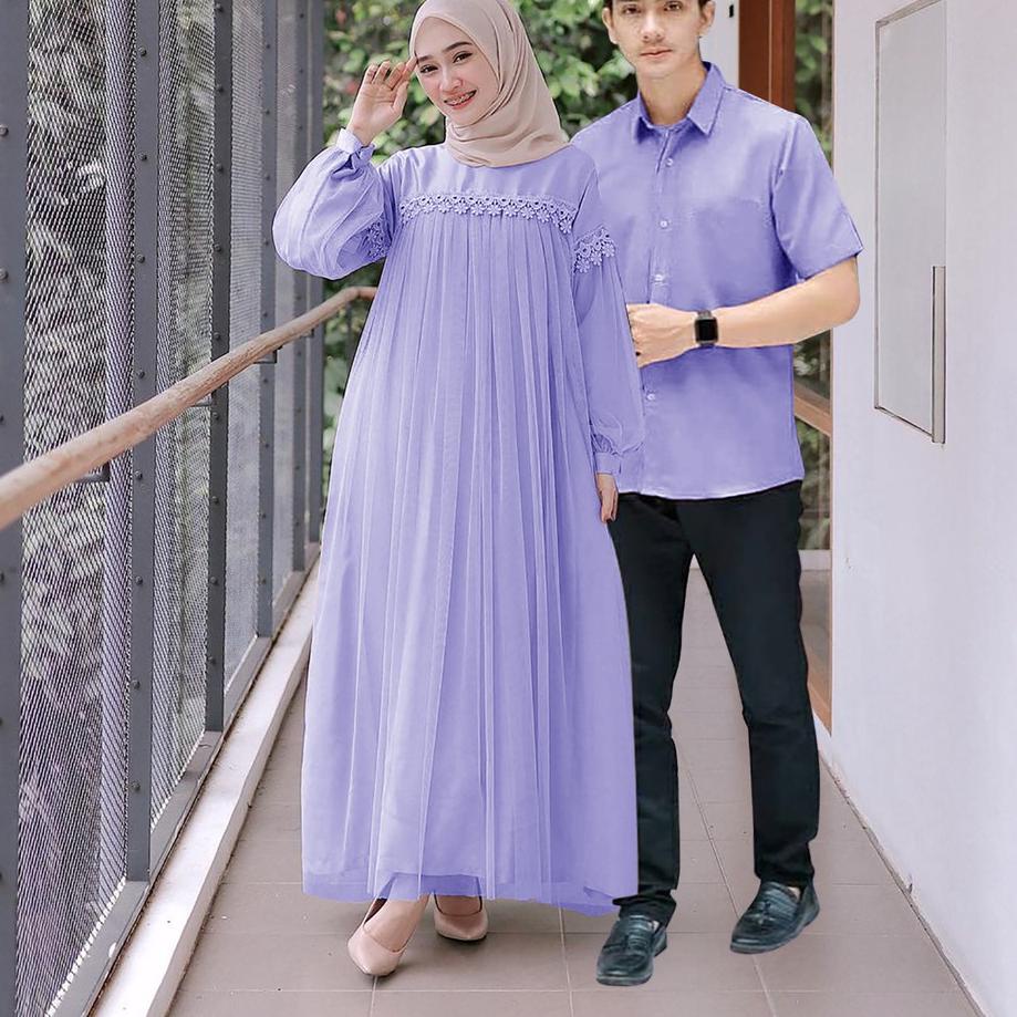 Super Promo Couple Nuraini l Gamis Muslim Wanita l Kondangan Dress CP BJ Murah Banget
