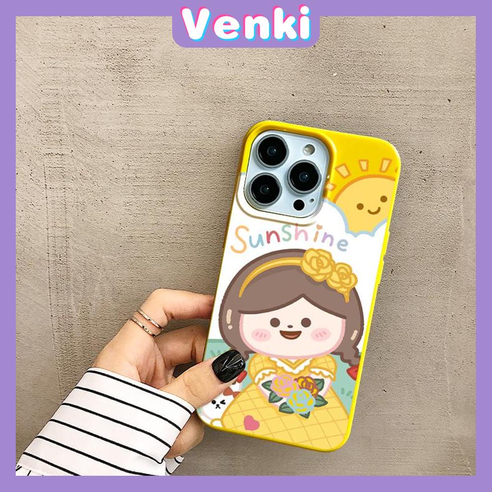 iPhone Case Soft TPU Glossy Yellow Candy Case Cute Sunshine Girl Camera Protection Shockproof For iPhone 14 13 12 11 Pro Max 7 8 Plus X XR