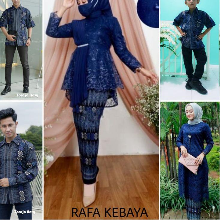 ✥ SET KEBAYA COUPLE / BAJU BATIK COUPLE / KEBAYA BROKAT TUNIK JUMBO MODERN / KEMEJA BATIK MOTIF TORA