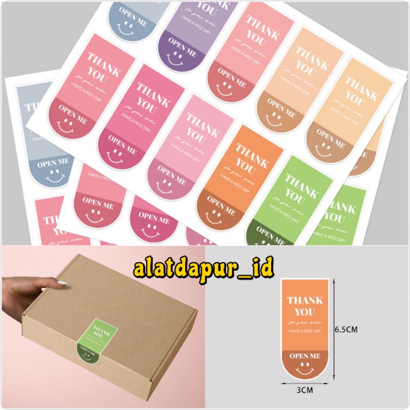 

100pcs stiker thank you tq stiker label segel box kotak mika dll