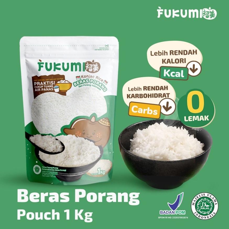 

【MEGA SALE】 FUKUMI BERAS PORANG POUCH 1KG - Fukumi Shirataki Beras Konjac Rice Diet Pouch 1 Kg