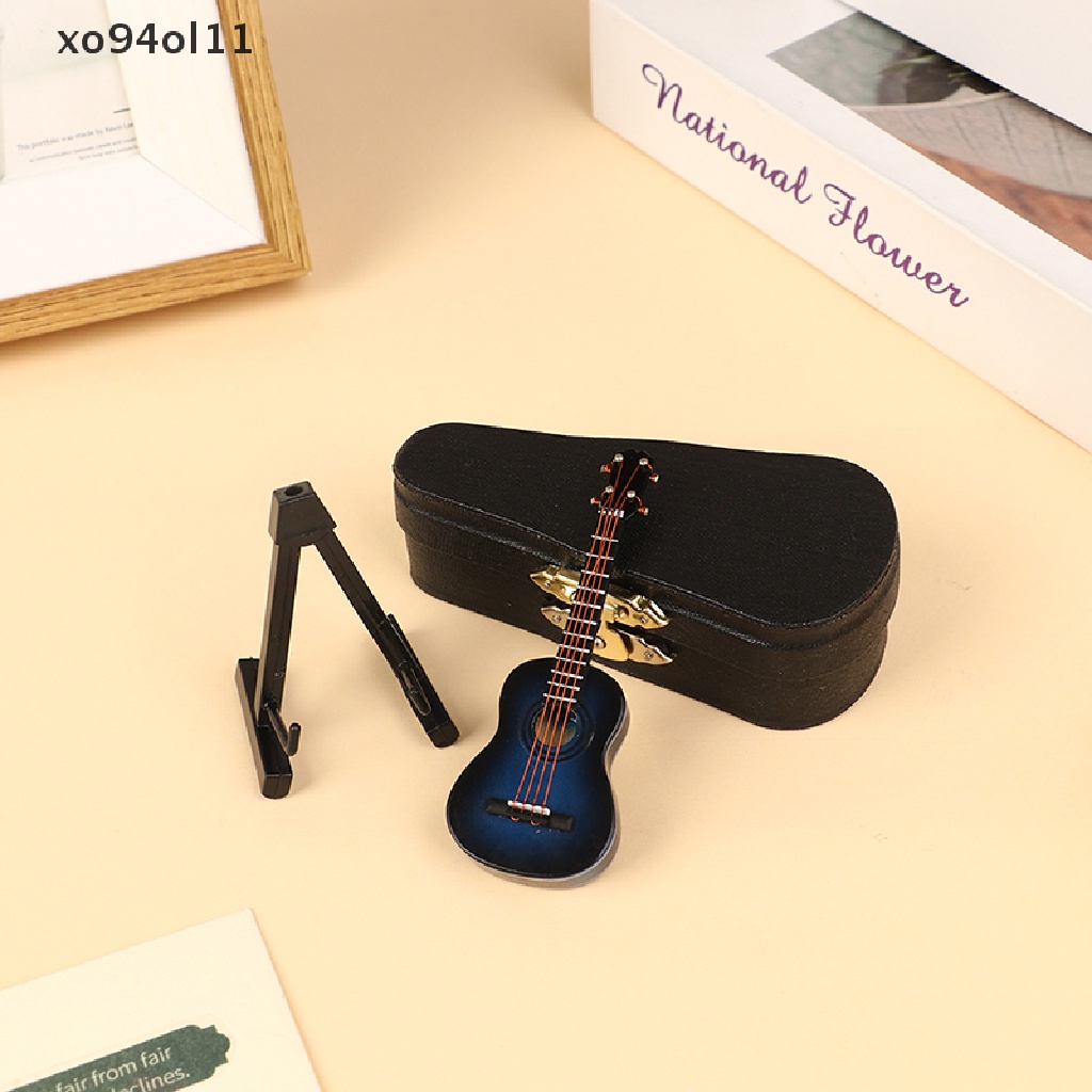 Replika Model Gitar Mini XO Miniatur Model Gitar Dengan Stand Dan Case Mini OL