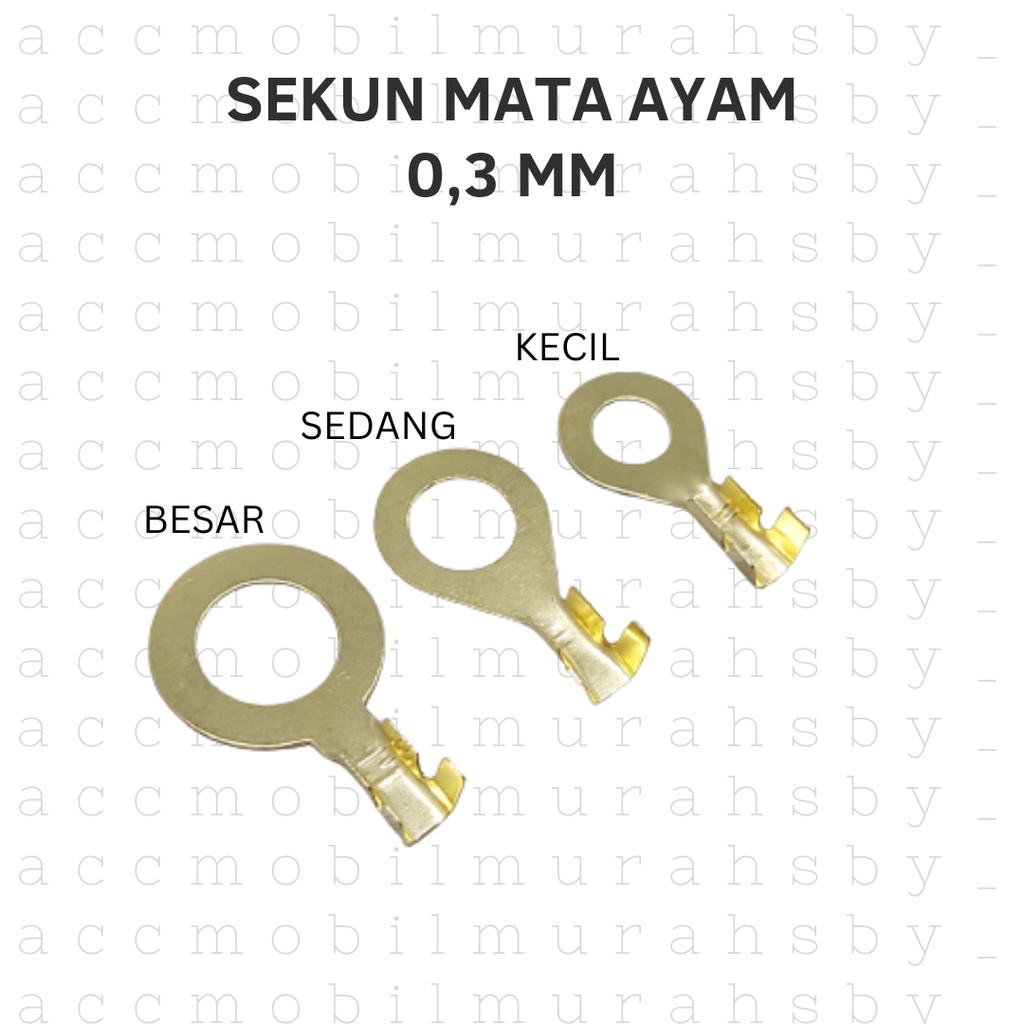 Skun Sekun Terminal Mata Ayam Sekun Kabel Bulat Mata Ayam 0,3MM - BESAR/SEDANG/KECIL