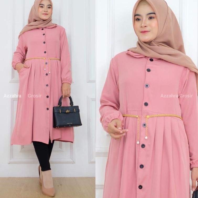 TERMURAH ORIYA TUNIK - LD100-110 Tunik Shakila Premium Kancing Aktif Free Belt / Cesira Tunik / Midi