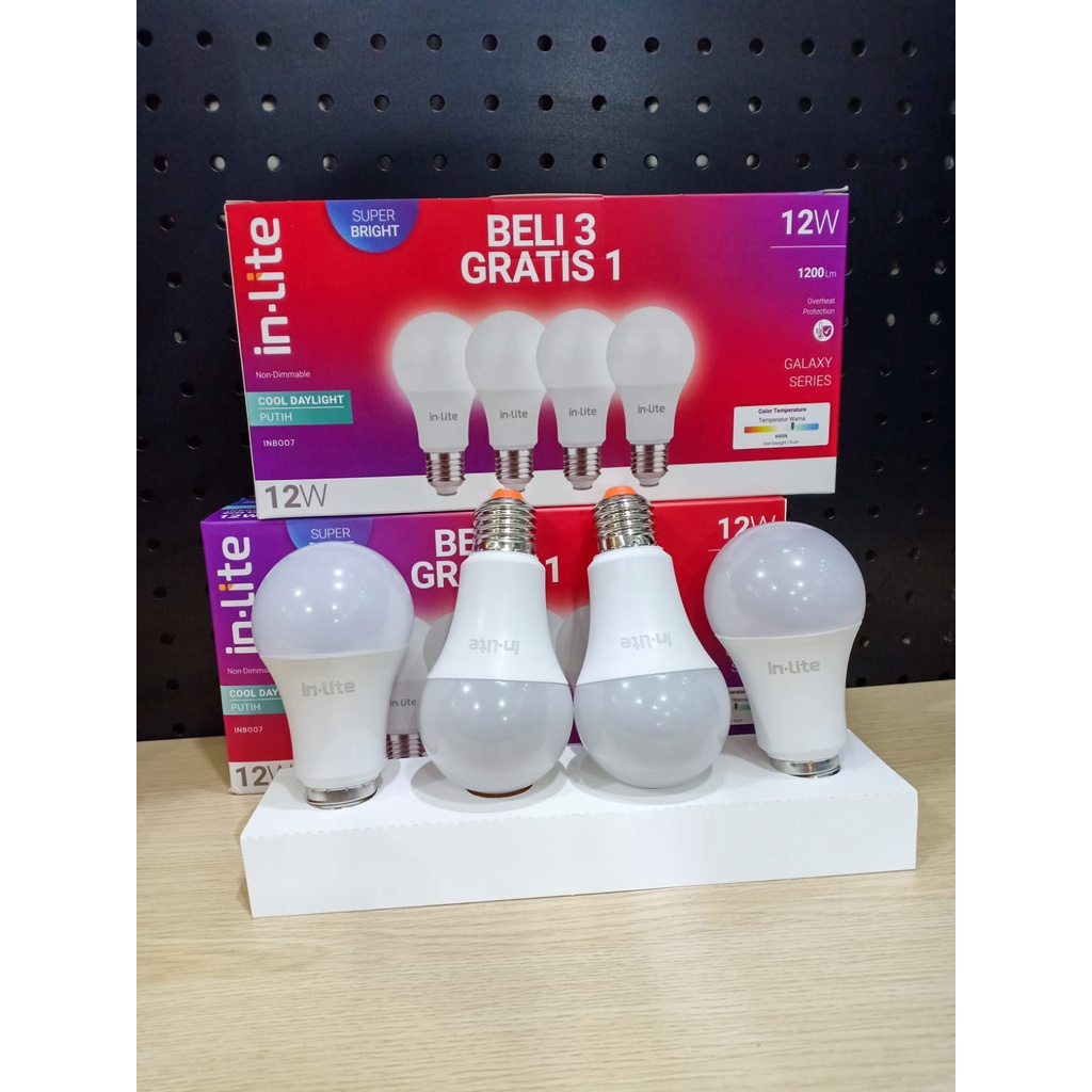 Pack Beli 3 Gratis 1 Lampu Led IN LITE 12w Paket IN-LITE 12w