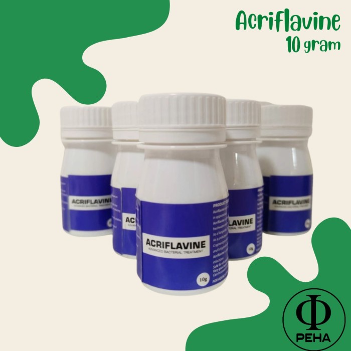 Acriflavine Bubuk 10 gram - Obat Ikan Acriflavine Obat Jamur Bakteri