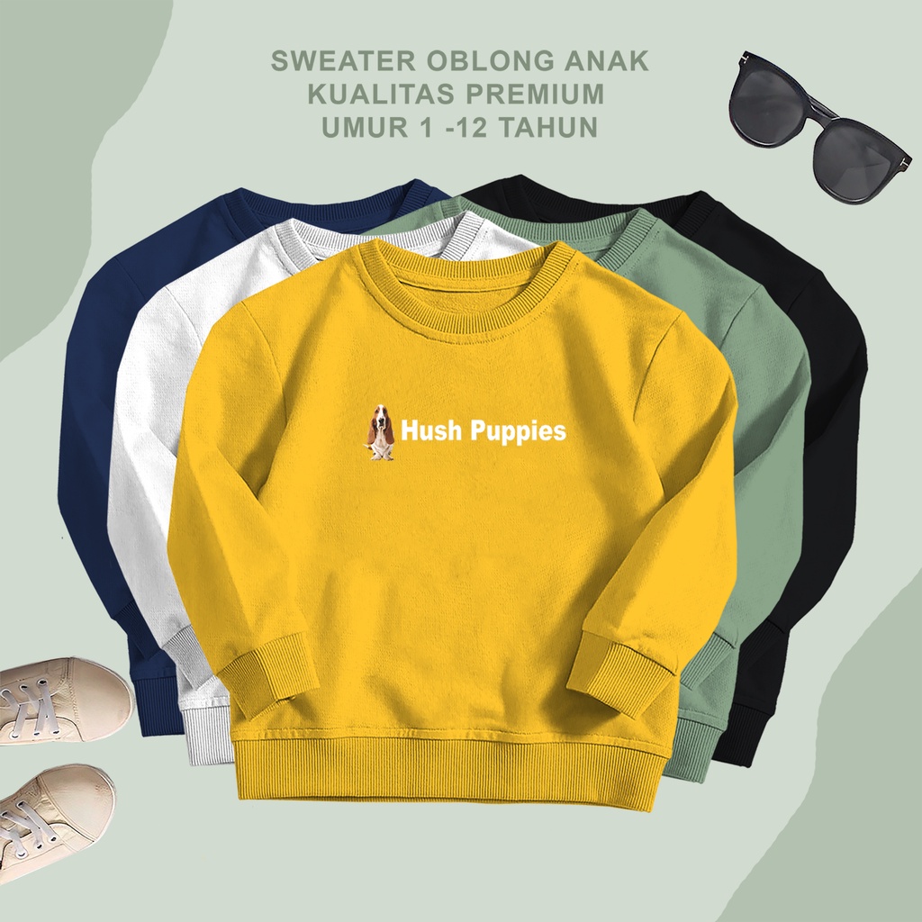 sweater anak oblong import unisex usia 1-12 tahun COD crewneck