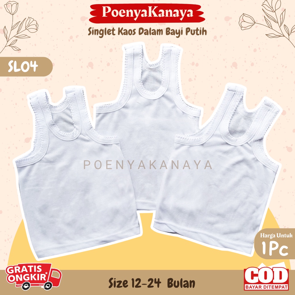 Singlet Kaos Dalam Bayi Putih Size XL SL04