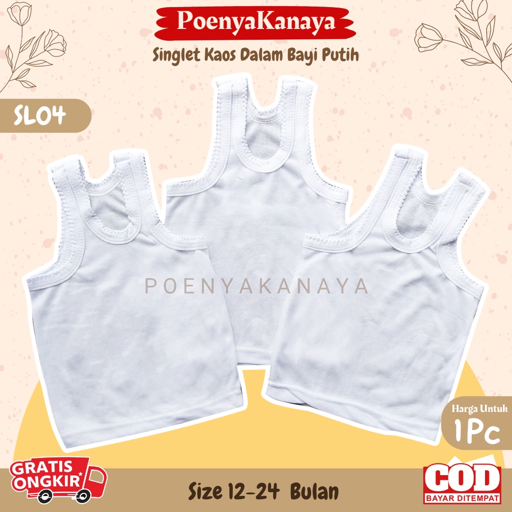 Singlet Kaos Dalam Bayi Putih Size XL SL04