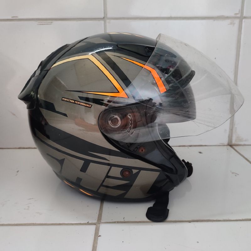 helm shel half face double visor Rover R-812 size L Bekas
