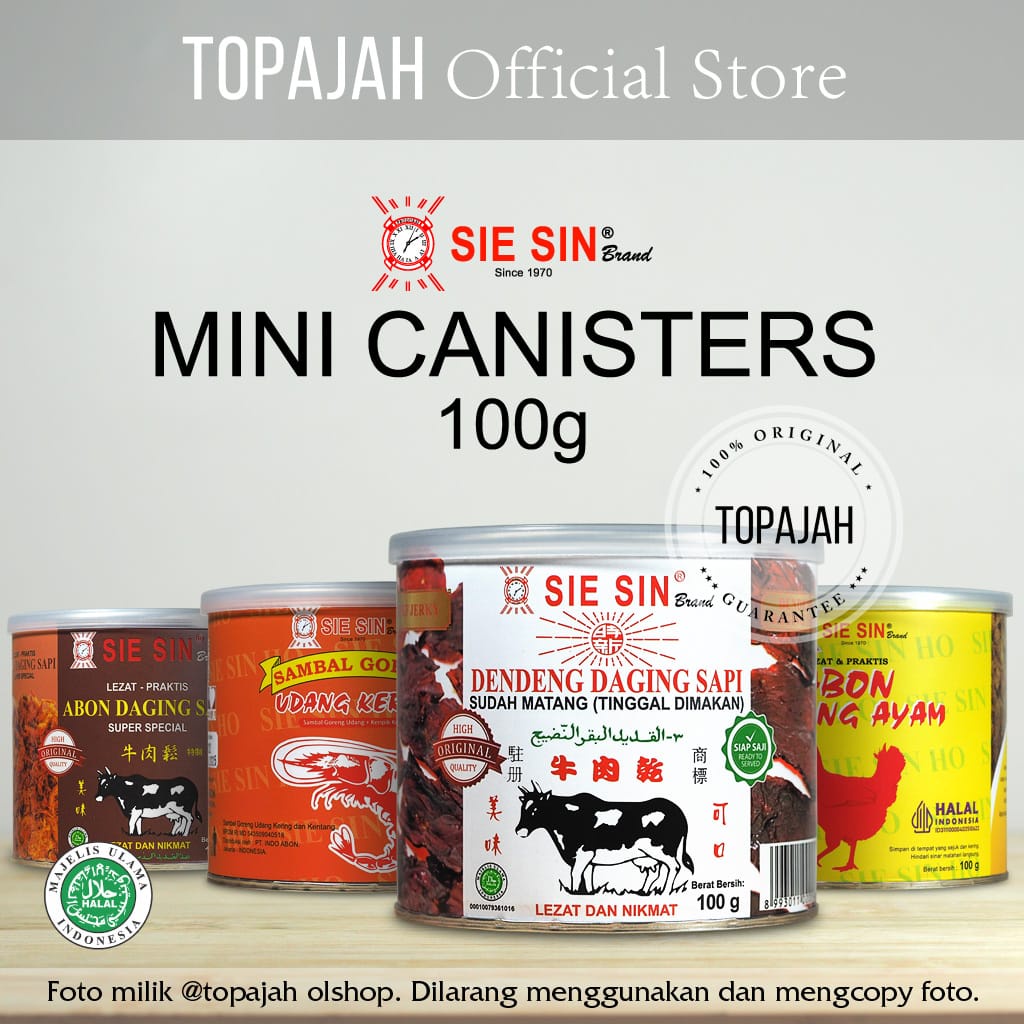 

QH Dendeng sapi matang SIE SINbrand Mini Can 100gr HALAL.