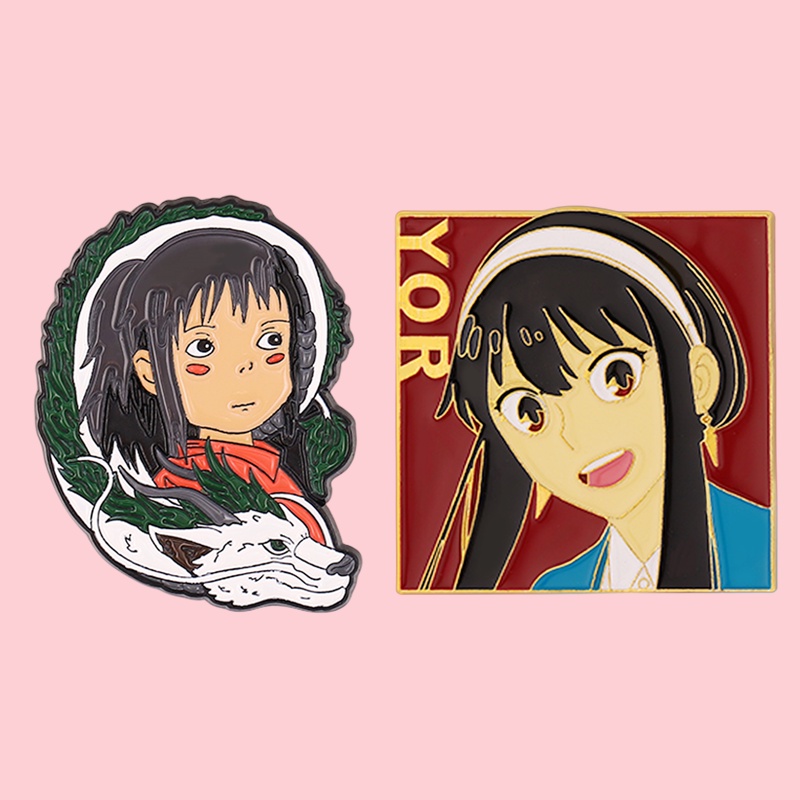 Seri Anime Kerah Pin Chihiro Naga Putih Bros Hadiah Untuk Teman Aksesoris Pakaian Perhiasan