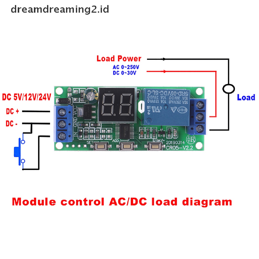 (dream) Digital time infinite delay switch timer relay Modul dc5v12v24v.