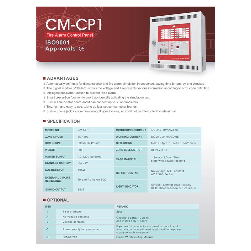 Fire Alarm Control Panel 10 Zone Tonata / MCFA Conventional