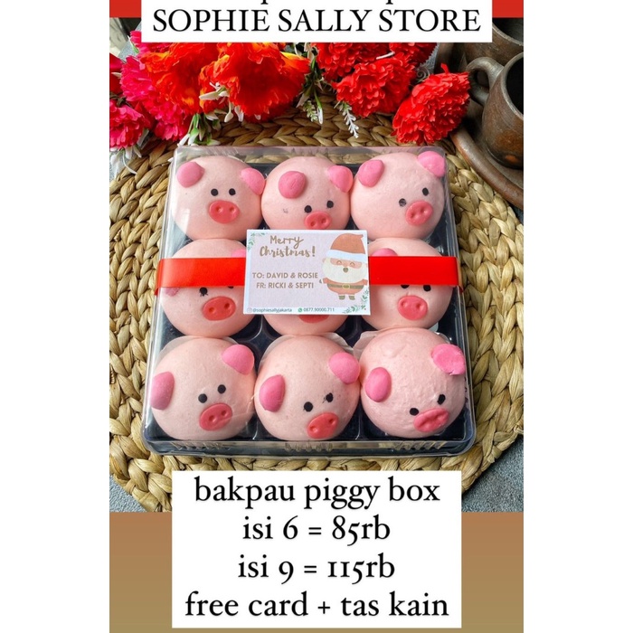 

(COD) BAKPAO PIGGY BOX PAKET HAMPERS NATAL / CHRISTMAS EDITION - ISI 6