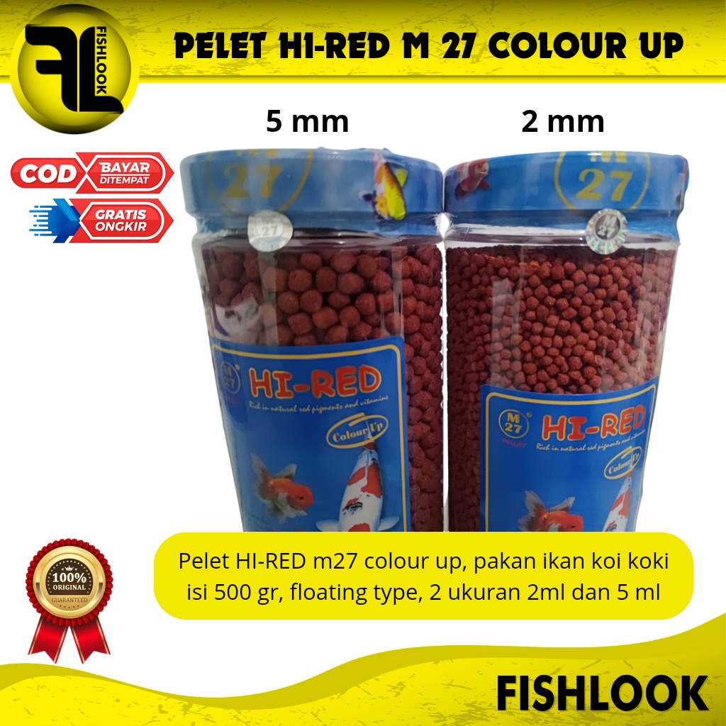 PELET HI RED HI-RED M27 PAKAN IKAN KOI KOKI TERLARIS AQUARIUM AQUASCAPE