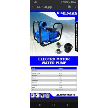 POMPA AIR ALKON LISTRIK 3INCH NEP 30 NISHIKAWA