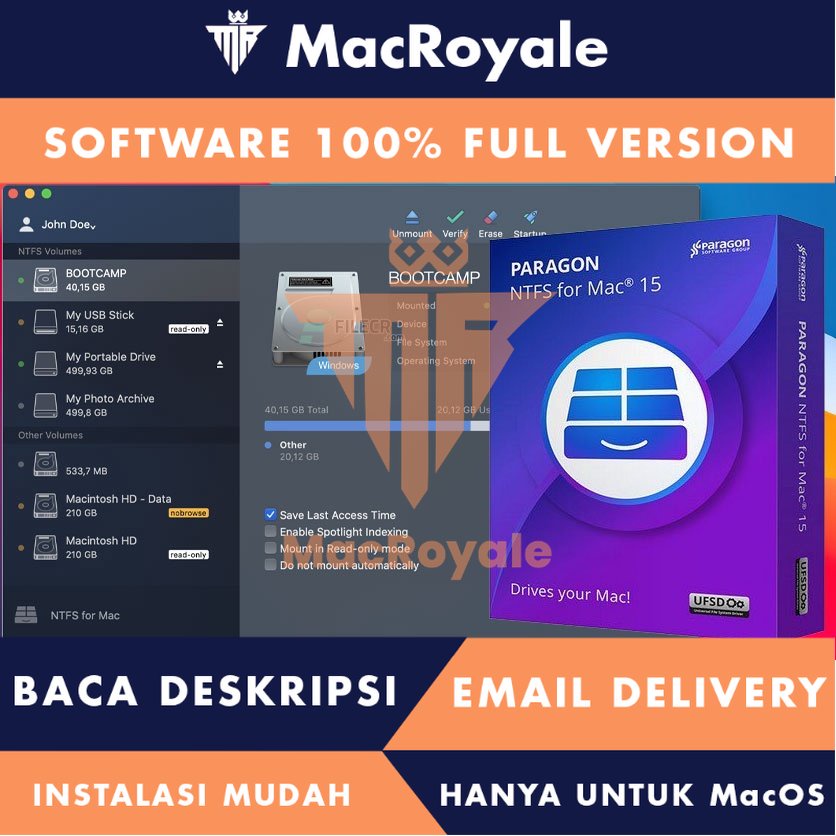 [MacOS] Paragon NTFS for Mac - Perangkat lunak yang memungkinkan pengguna untuk membaca dan menulis pada partisi NTFS di Mac