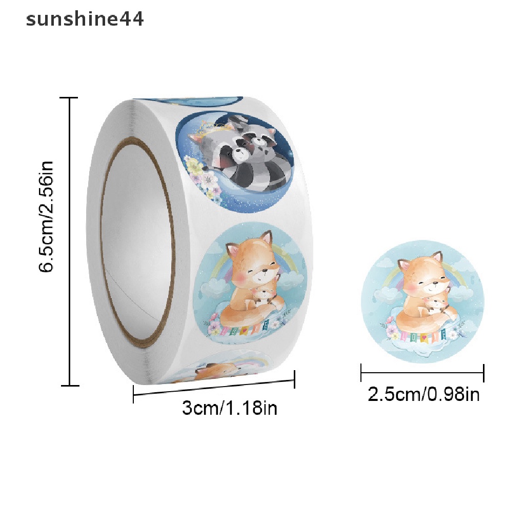 Sunshine 500Pcs/Roll 2.5cm Paskah Stiker Anak Happy Easter Bunny Kartun Sealing Labels ID