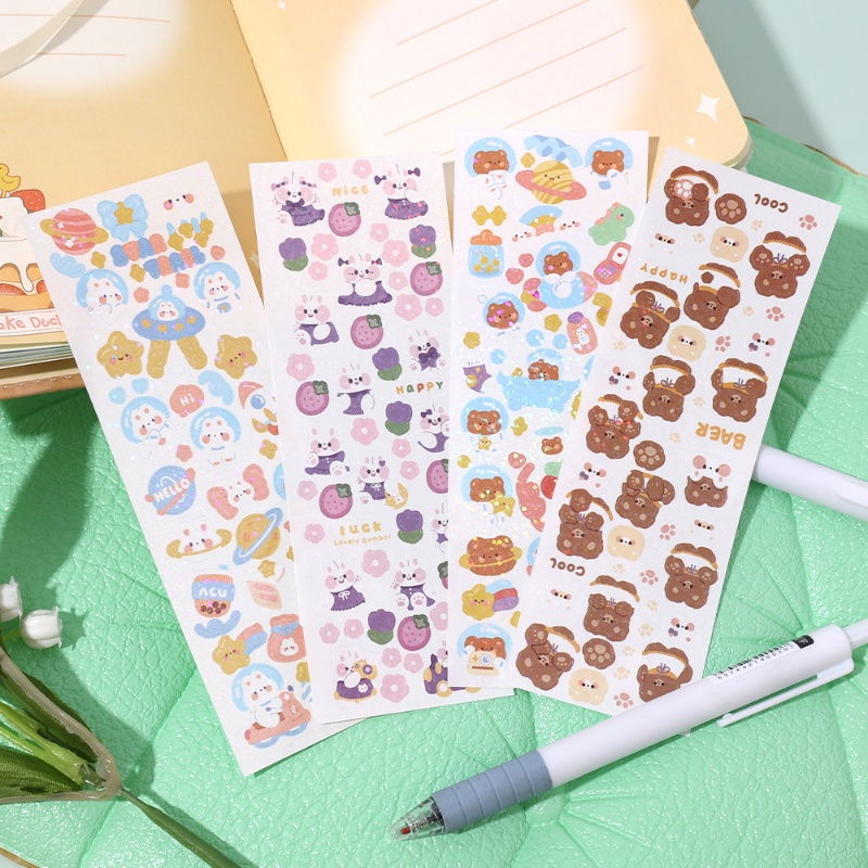 Journal Diary Album Pembuatan Kartu DIY Seni Laser Bling Kartun Bunga Stiker Untuk Scrapbooking DIY Hias Stiker Untuk Card Journal Laptop Album Foto Decos