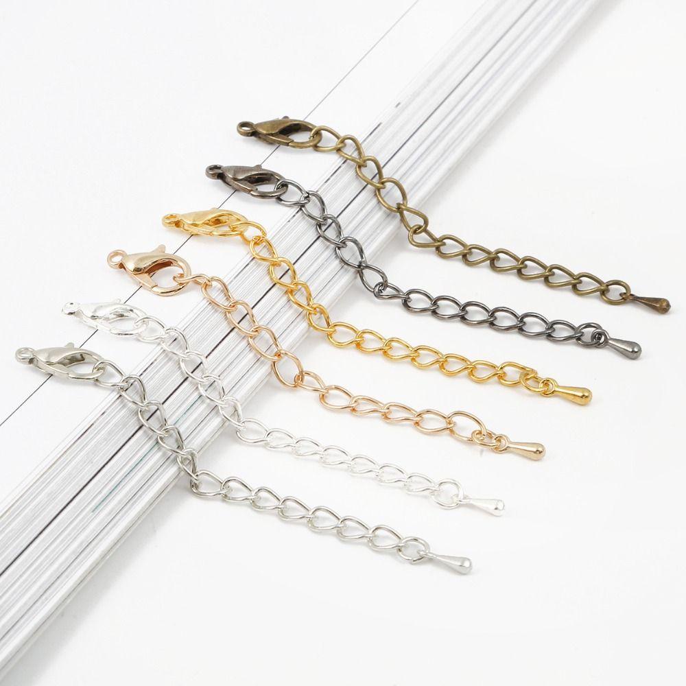 Lanfy Extension Chain 20pcs Kalung Gelang Tetes Air Lapis Emas DIY Lobster Clasps Connector