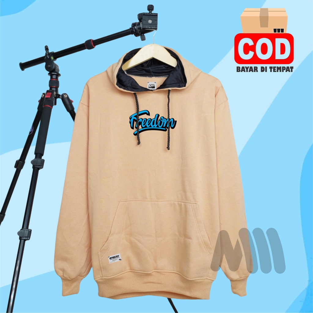 Mymicry Sweater Hoodie Pria Freedom Aesthetic Original Distro Terpopuler Bahan Flece Tebal Berkualitas Switer Dewasa Unisex Terbaru Dan Terlaris