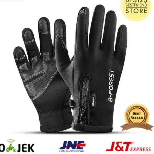 Super Peminat Sarung Tangan Motor Touchscreen Waterproof Resleting B-Forest Versi 2