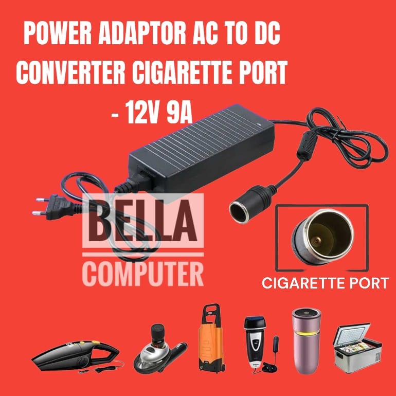 12V 10A / 9A /  8A / 5A Converter Adapter Colokan Mobil Vacum Cleaner AC/DC 220V AC To 12V DC 10A 9A 8A 5A Socket Lighter/Adaptor Lighter Converter Konverter 220V AC To 12V DC Lighter Socket Power Mobil Kulkas EU 10A 9A 8A 5A