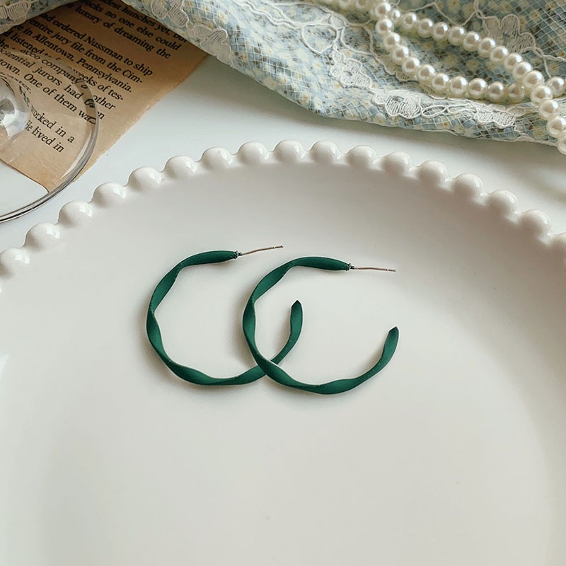 Korea Retro Hijau Bunga Anting Lucu Hati Stud Earrings2023Musim Panas Baru Ladies Fashion Aksesoris