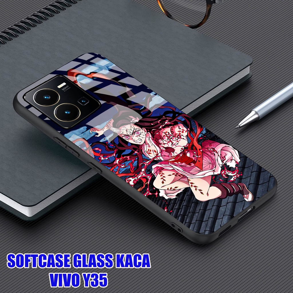 Softcase Glass Kaca ViVO Y35- Case Hp Pelindung Handphone ViVO Y35[ A92]