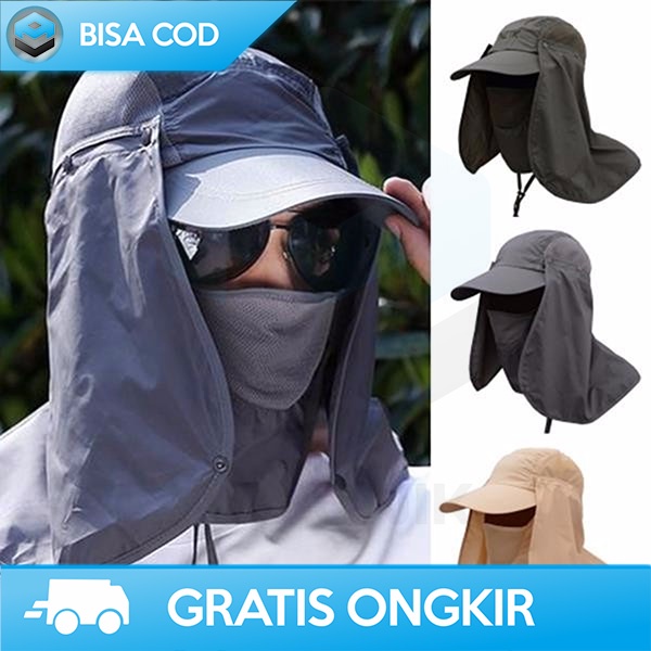 TOPI MANCING ANTI PANAS FLYMALL FISHING HAT PELINDUNG SINAR UV MH011