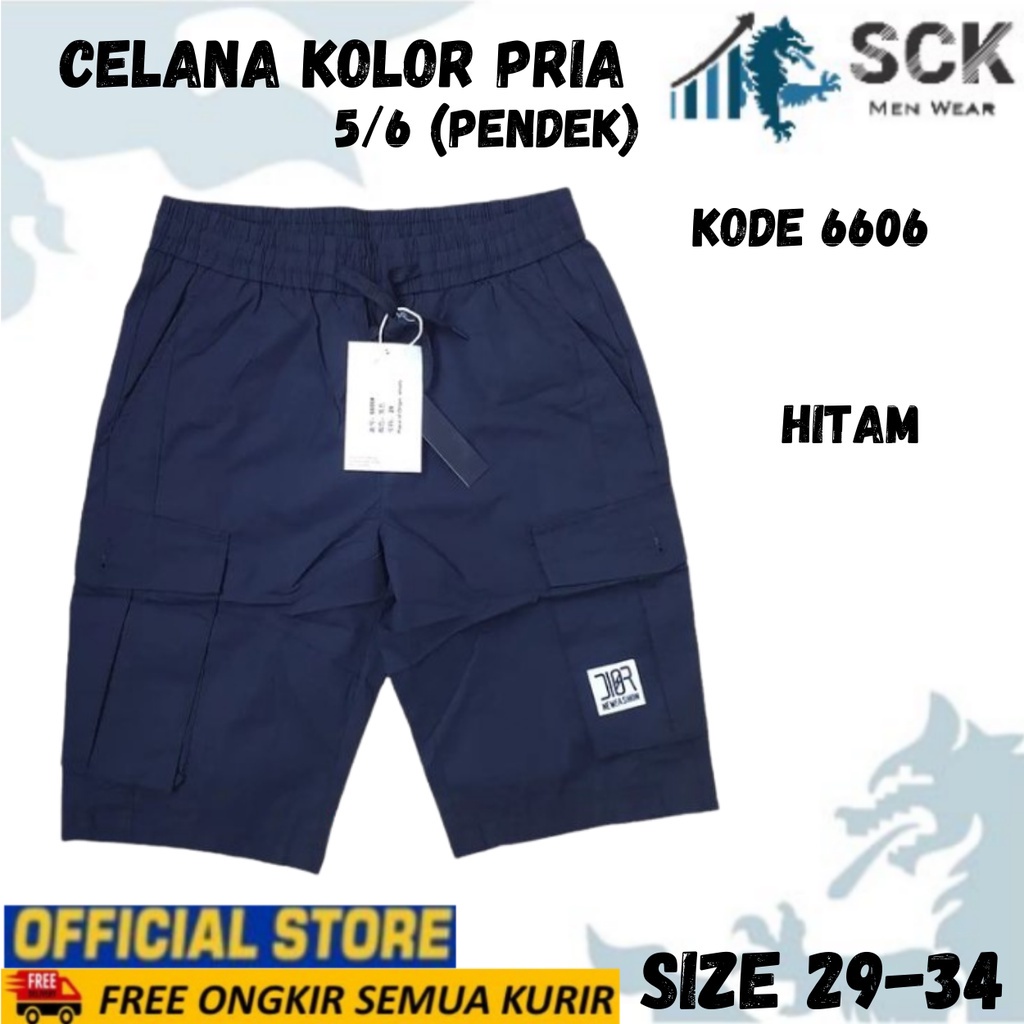 Celana Kolor PENDEK Pria 6606 POLOS 29-34 JUMBO / Celana Kolor Karet Pendek Katun Distro - sckmenwear GROSIR