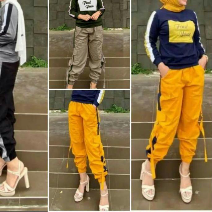 Celana Wanita Cargo Jogger Zumba BTS Army  Hot