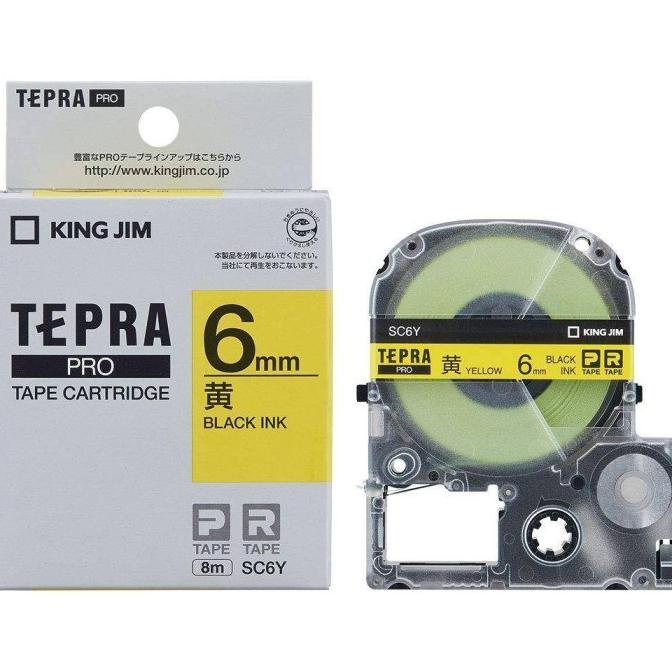 

KING JIM SC6Y PRO Tape Color Label Pastel, Yellow Black Letters