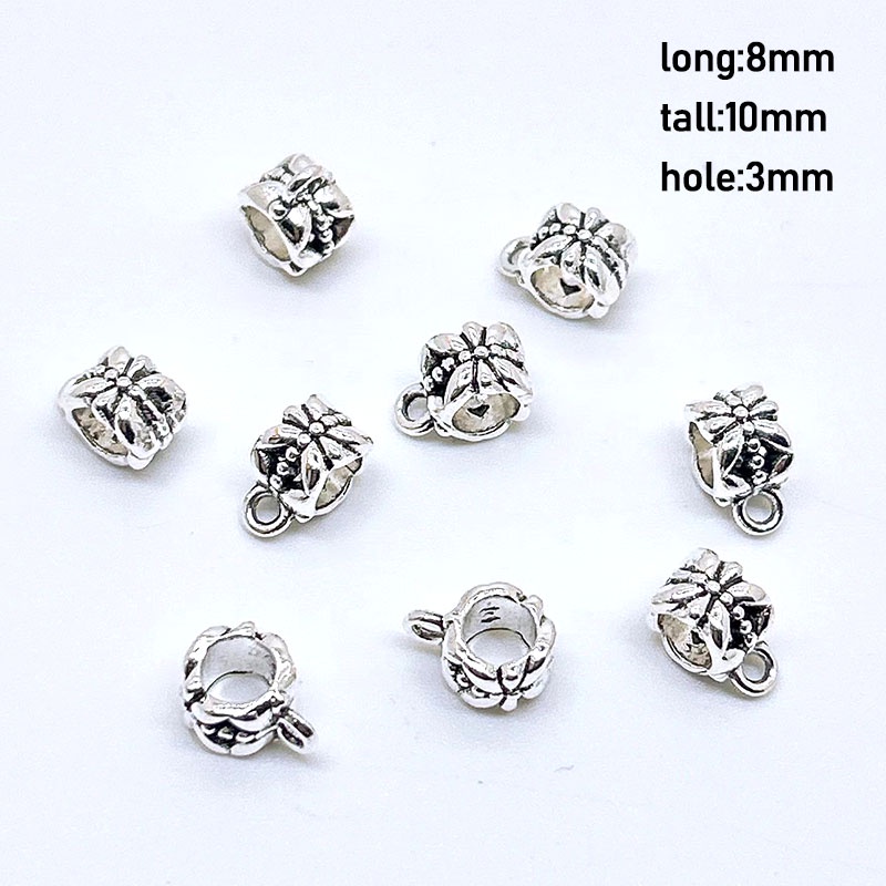 20pcs Zinc Three-way Bead DIY Manik-Manik Konektor Logam Lubang Besar Cocok Untuk Membuat Charm Gelang Kalung Liontin